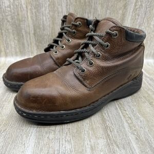 Vintage Carolina‎ Brown Leather Boots Mountain Trail Hiking Vibram Womens 9W